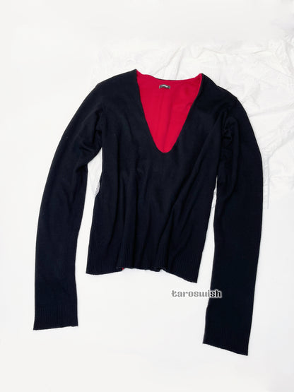 H.Naoto Oversized V-neckline Long Sleeves Jumper