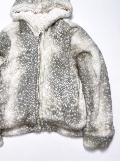 Tsumori Chisato Bambi Fur Zip Up Coat with Hood