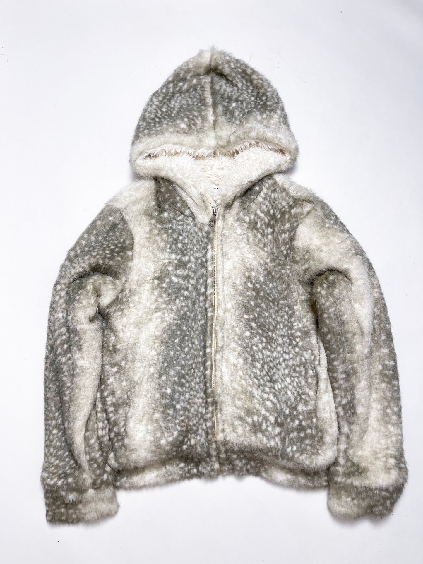 Tsumori Chisato Bambi Fur Zip Up Coat with Hood