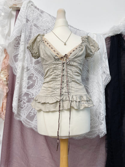 corset back babydoll blouse morgan de toi