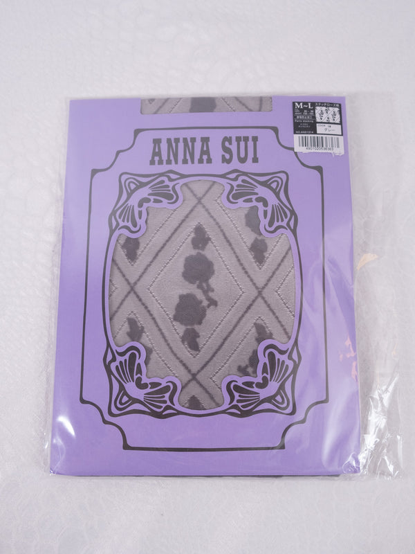 ANNA SUI GREY SILHOUETTE DIAMOND TIGHTS
