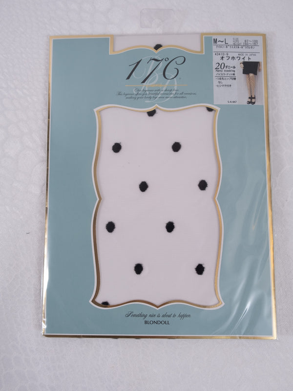 BLONDOLL JAPAN WHITE POLKA DOT TIGHTS