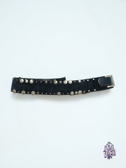 Vintage asymmetric suede belt