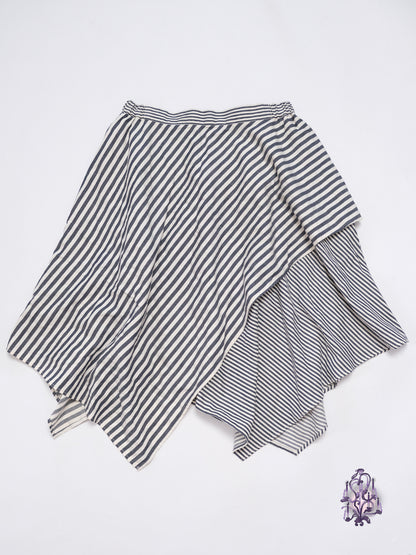 Atsuro Tayama striped asymmetric midi skirt