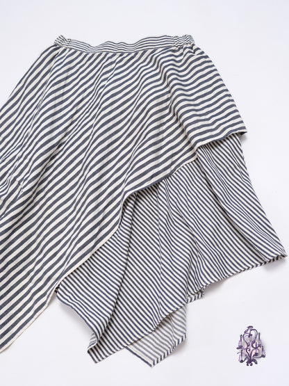 Atsuro Tayama striped asymmetric midi skirt