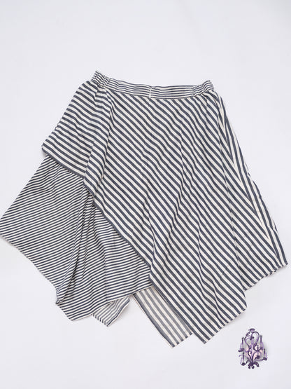 Atsuro Tayama striped asymmetric midi skirt