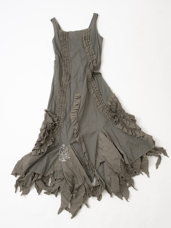 SAGE RUFFLED FAIRYCORE MAXI DRESS