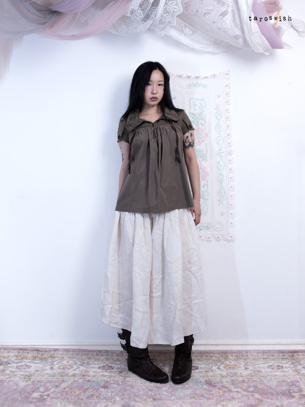 IKKS PUFF COLLAR SHORT SLEEVE TOP