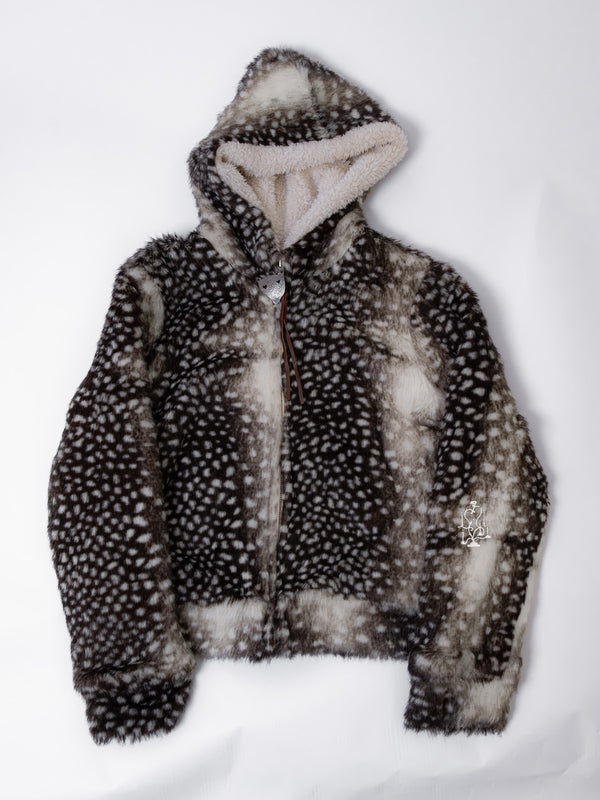 TSUMORI CHISATO ZIP UP FAWN FUR HOODIE