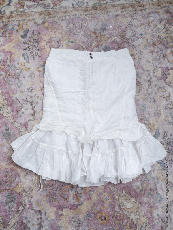 RUFFLE LAYERED MIDI SKIRT