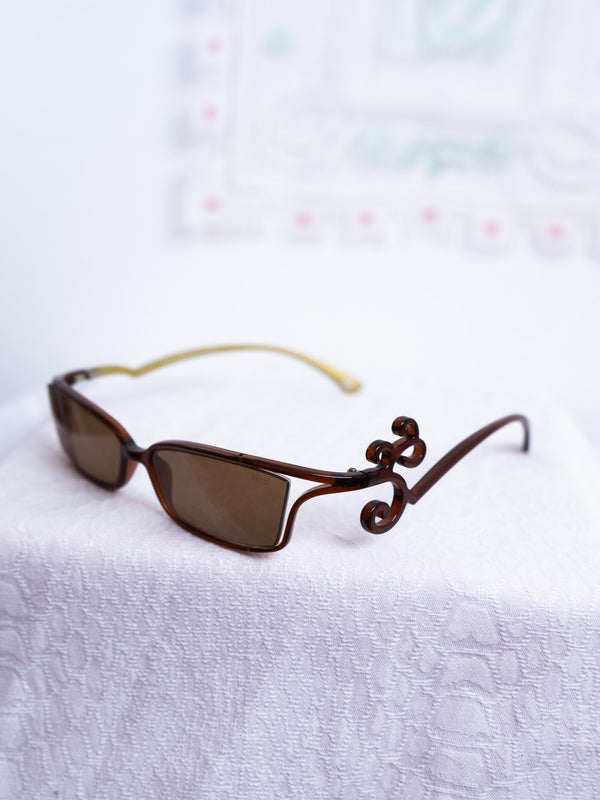 BROWN SWIRL-TEMPLE SUNGLASSES