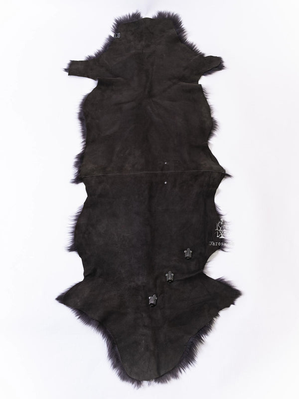 KARL DONOGHUE ASYMMETRIC LAMBSKIN SHAWL / SCARF WITH BUCKLES