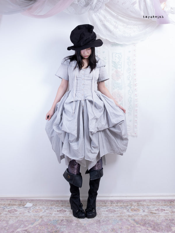 ALLSAINTS AW2008 STRIPE COTTON DRAPE DRESS