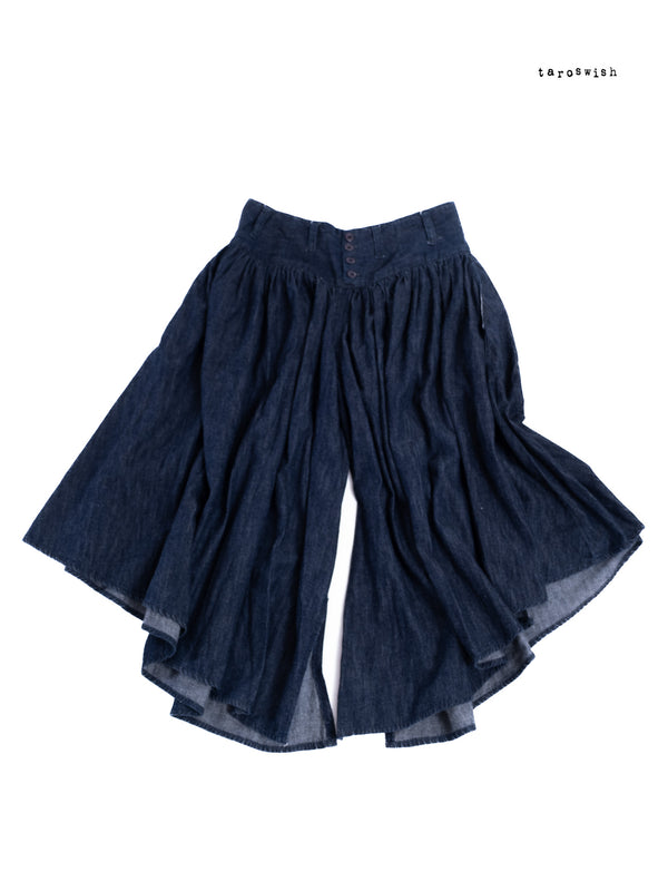 100% COTTON WIDE-LEG PLEATED PANTS