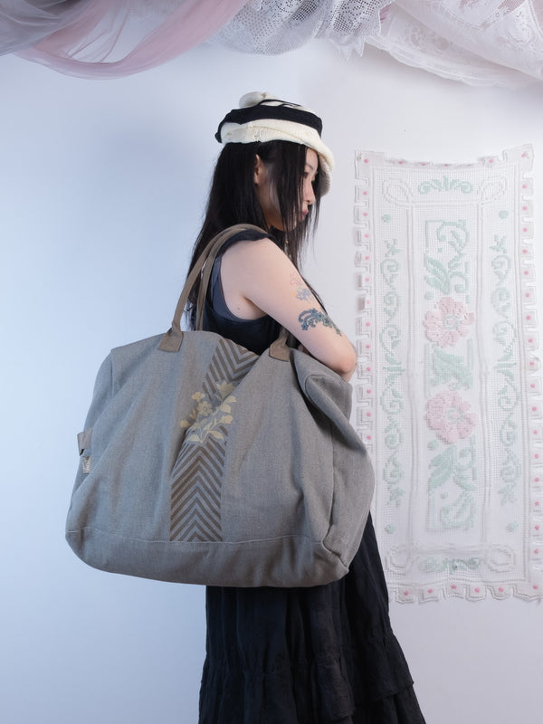 CANVAS FLORAL TOTE BAG