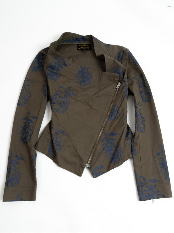 VIVIENNE WESTWOOD ANGLOMANIA OLIVE PRINT JACKET