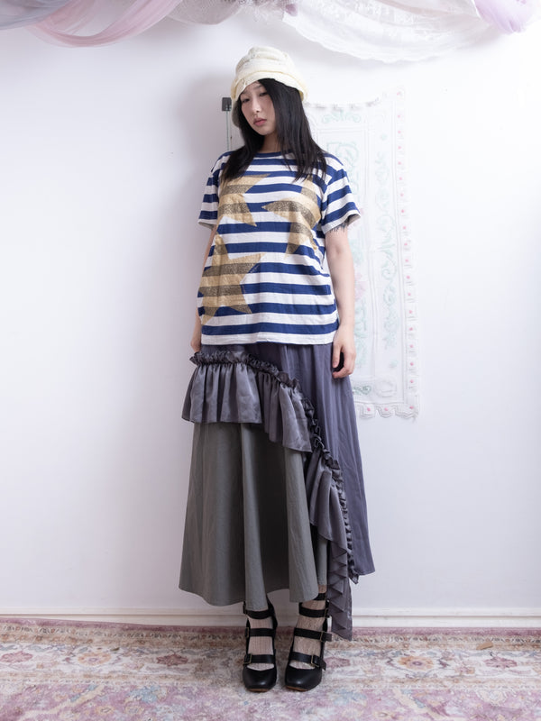 MERCI BEAUCOUP STRIPED STAR PRINT TEE