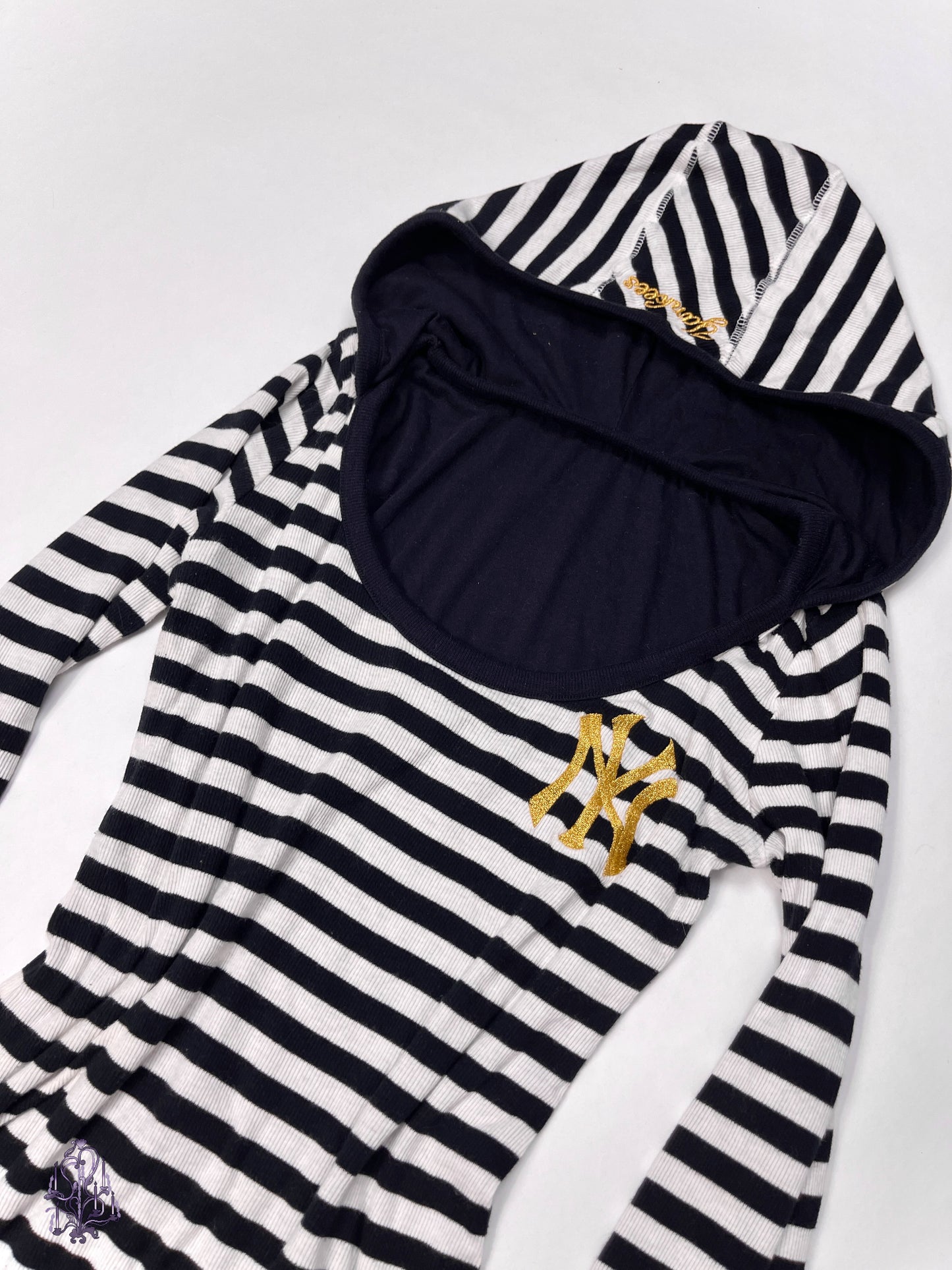 NY Double sides to wear striped long sleeves hoodie