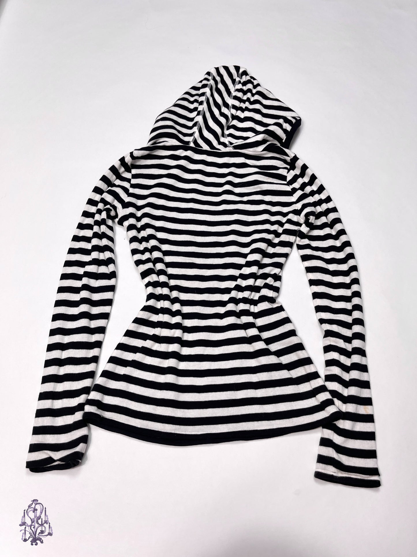 NY Double sides to wear striped long sleeves hoodie