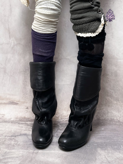 eu37.5-eu38 foldover slouch boots, japanese label