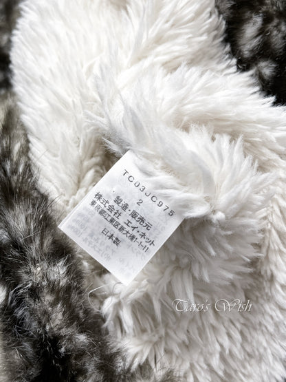 Tsumori Chisato Bambi Fur Zip Up Coat with Hood