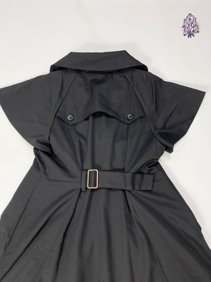 double line buttons dress with belt in the back, japanese label le-fluy