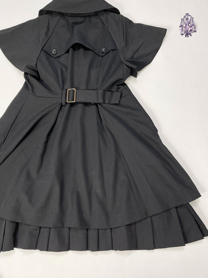 double line buttons dress with belt in the back, japanese label le-fluy