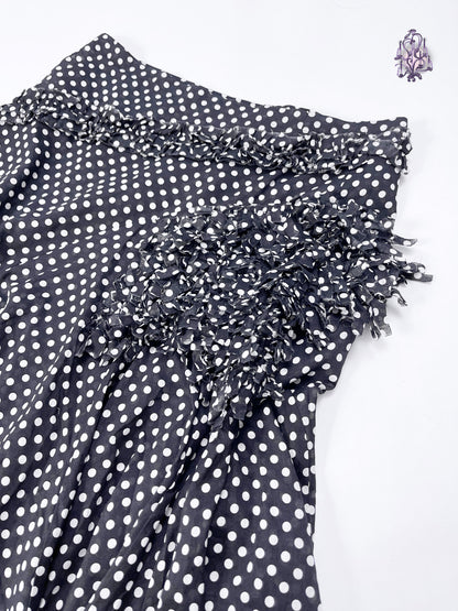 asymmetric polka dots midi skirt, japanese label zucca