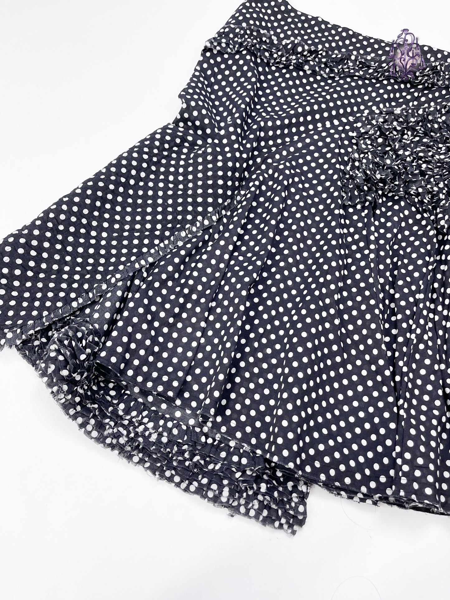 asymmetric polka dots midi skirt, japanese label zucca