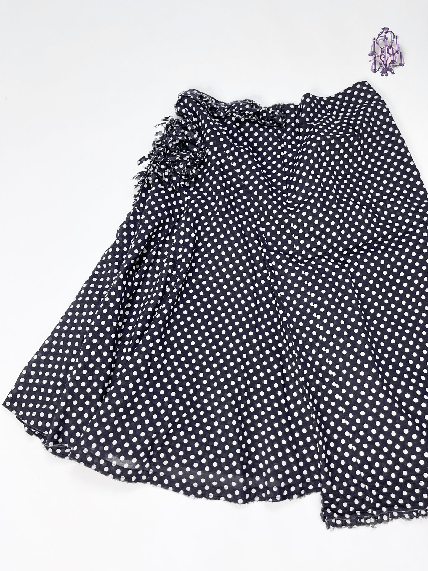 asymmetric polka dots midi skirt, japanese label zucca