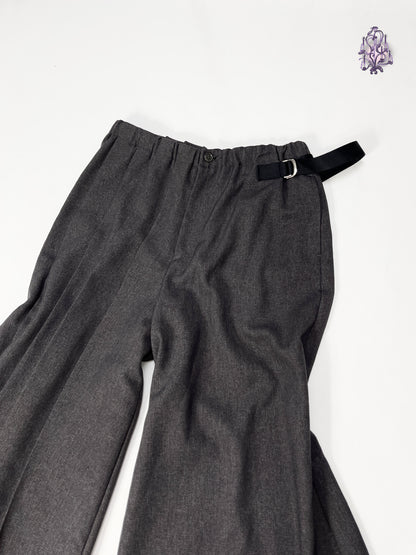 asymetric pleats wide leg pants, japanese label zucca