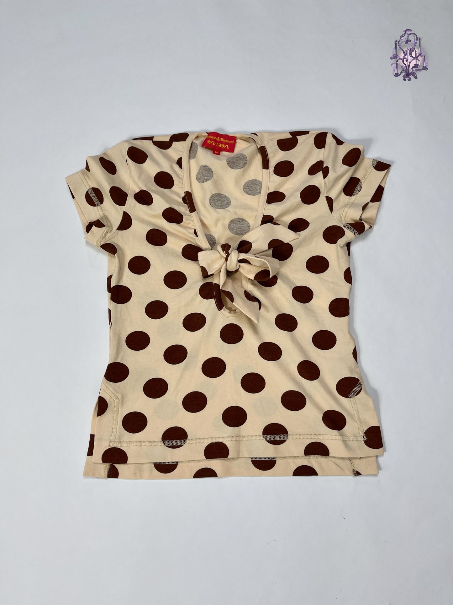 choco polka dots bowknot tee, japanese label vivienne westwood