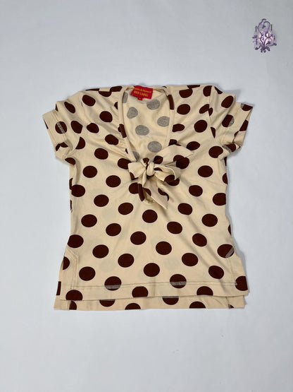 choco polka dots bowknot tee, japanese label vivienne westwood