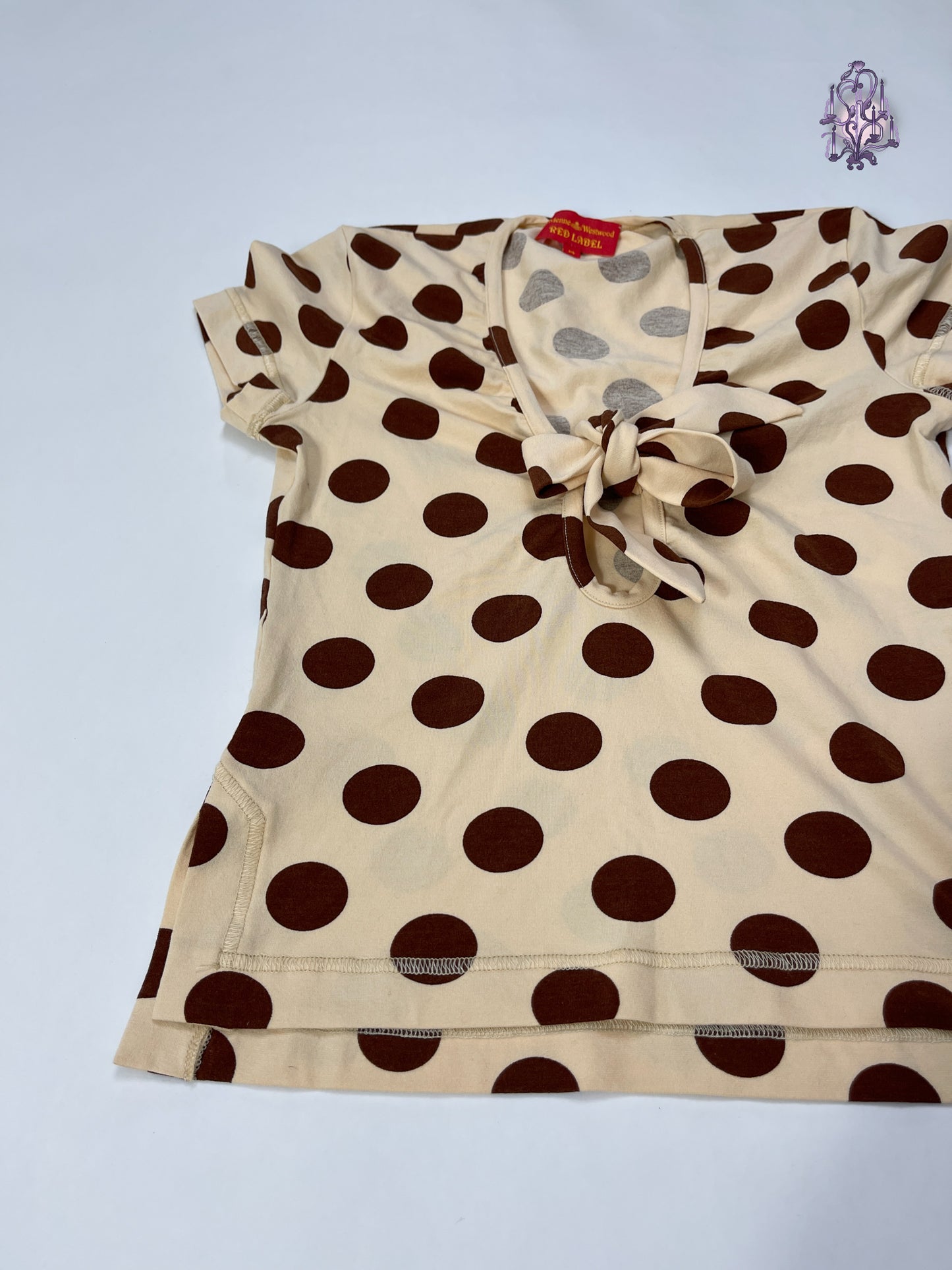 choco polka dots bowknot tee, japanese label vivienne westwood