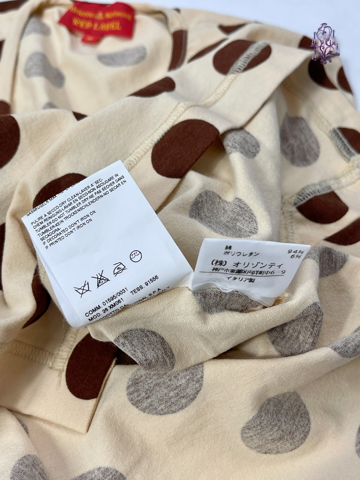 choco polka dots bowknot tee, japanese label vivienne westwood