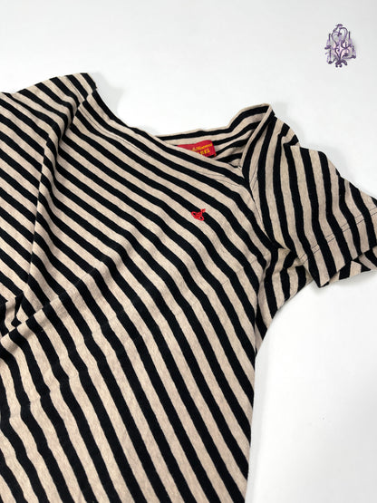 striped asymmetric tee, japanese label vivienne westwood