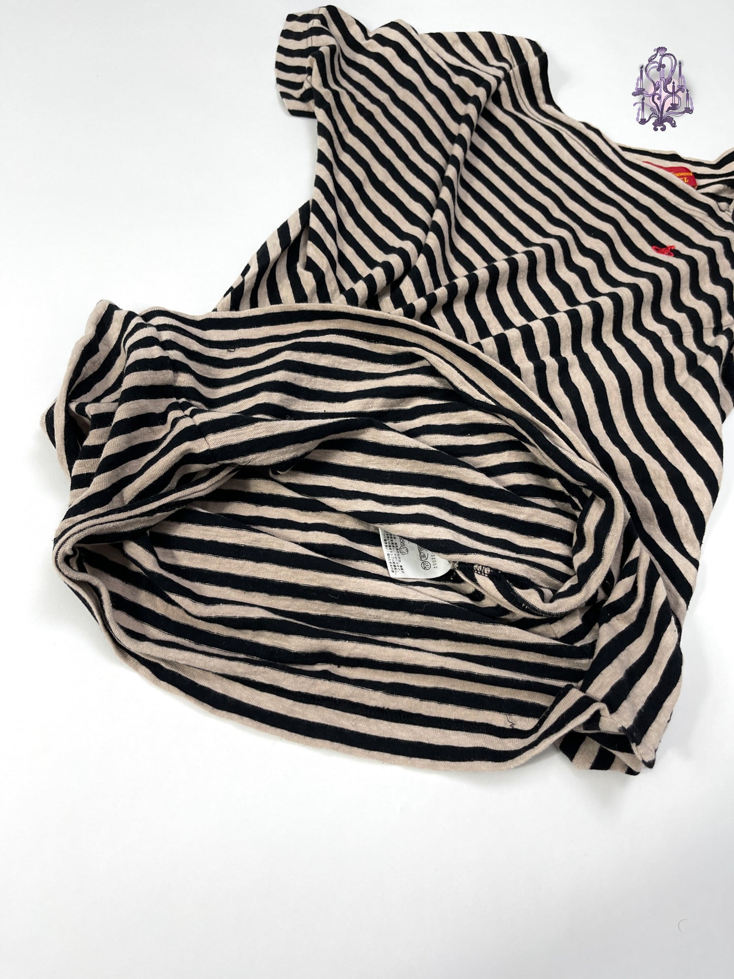 striped asymmetric tee, japanese label vivienne westwood