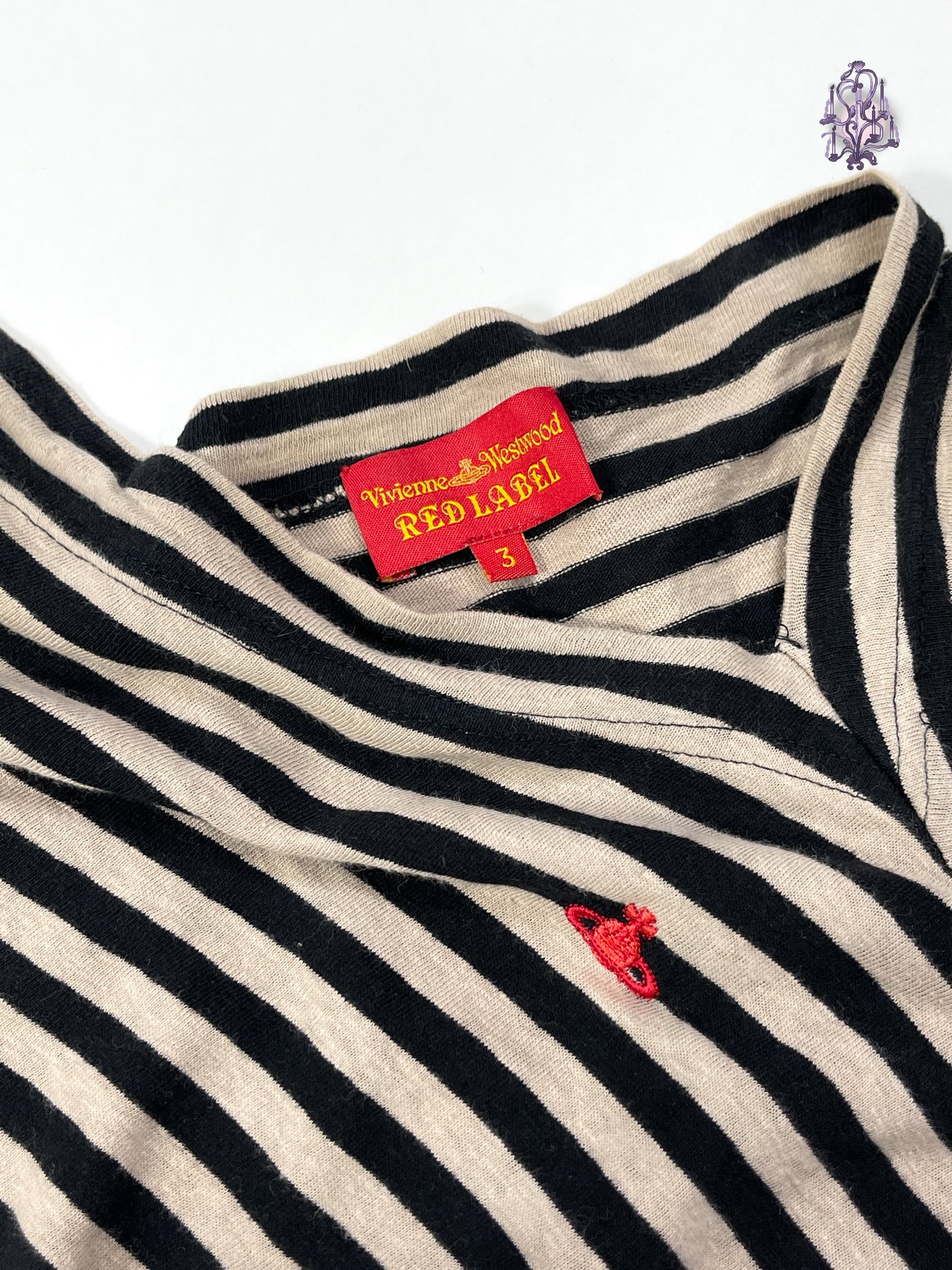 striped asymmetric tee, japanese label vivienne westwood