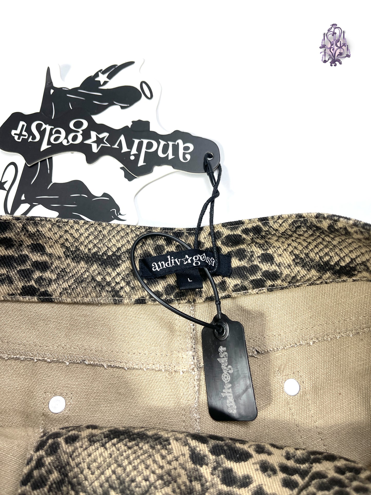 lace up animal print shorts, chinese label andivogels