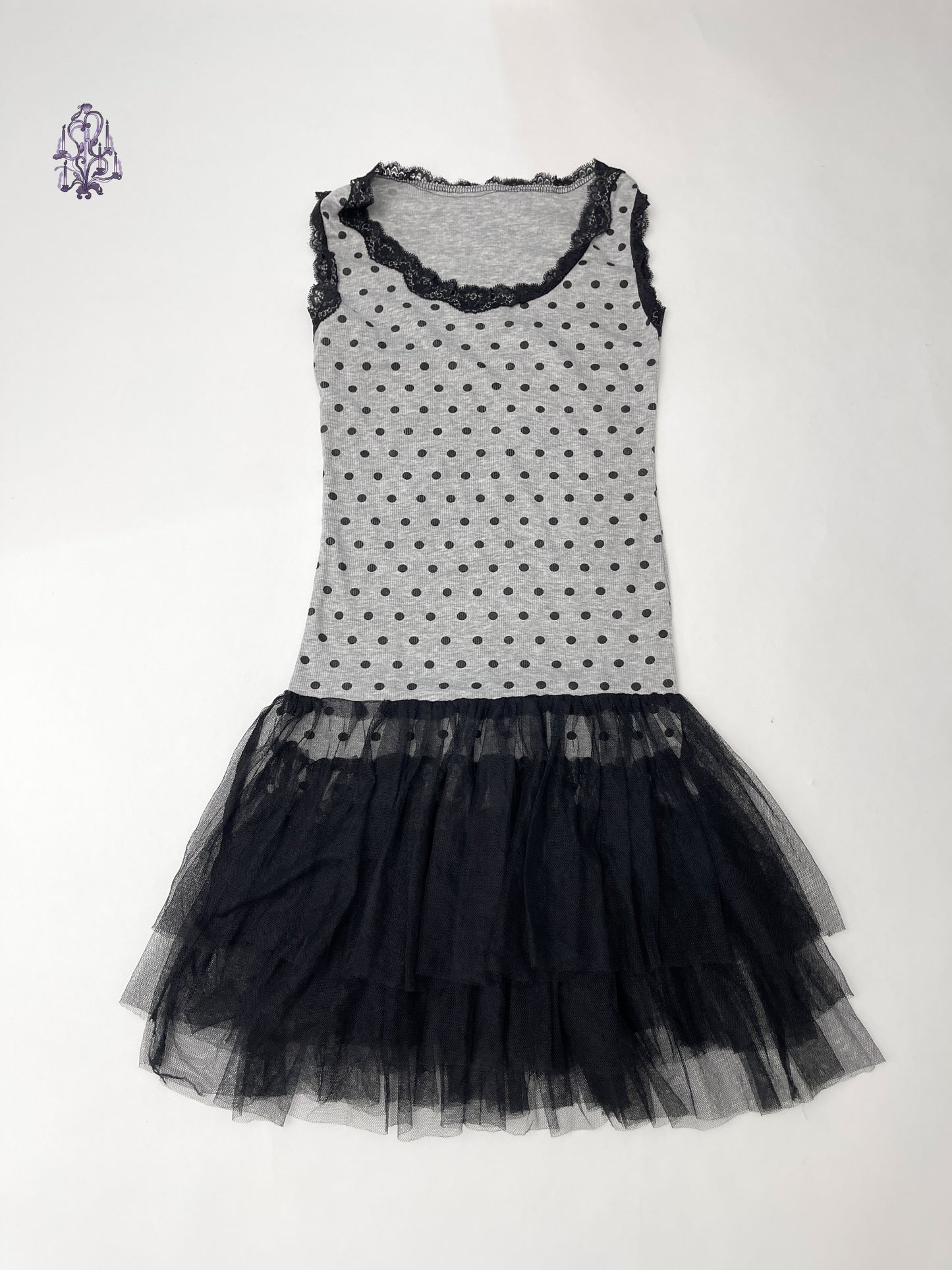 Polka dots layered tulle dress