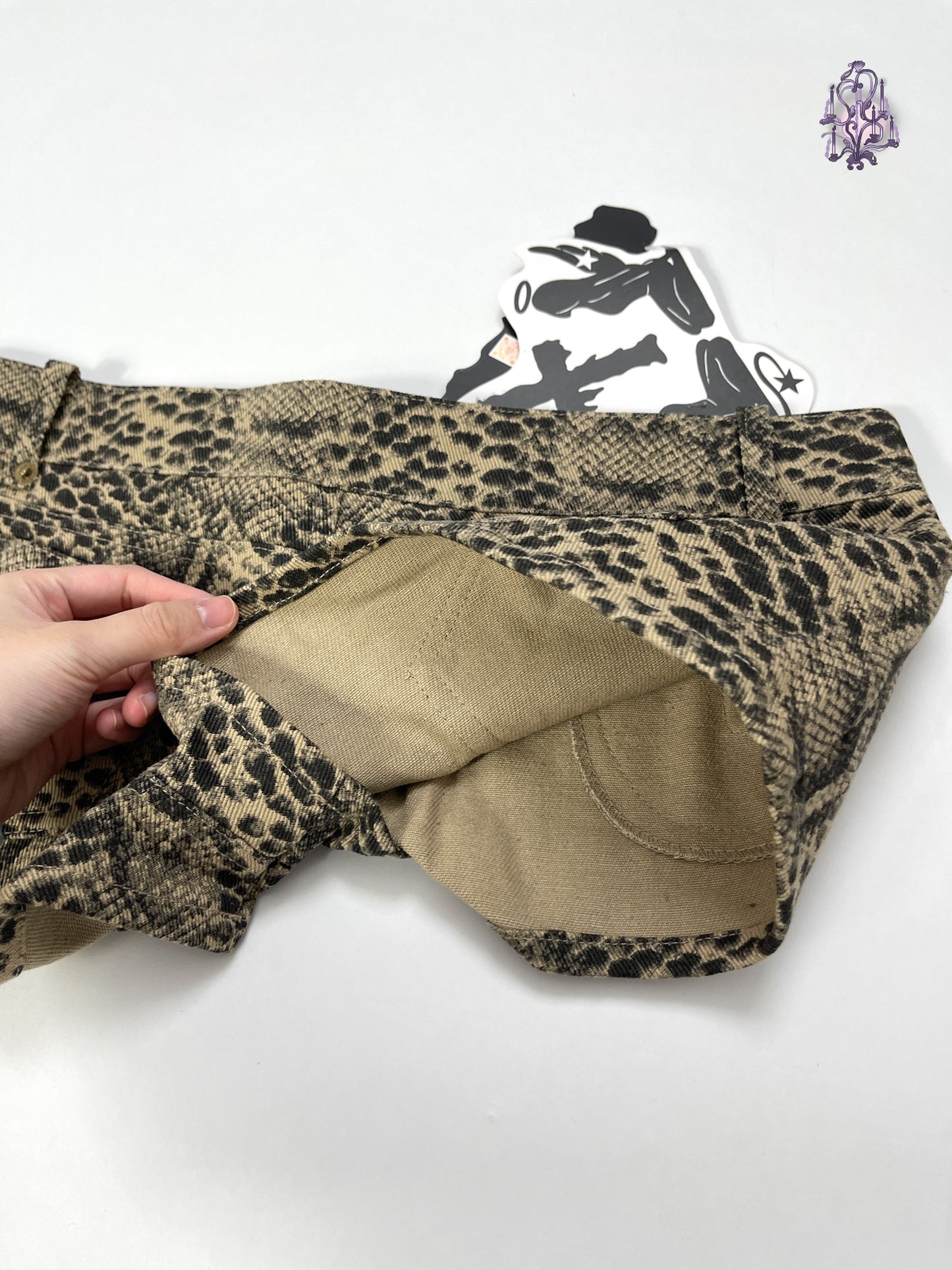 lace up animal print shorts, chinese label andivogels