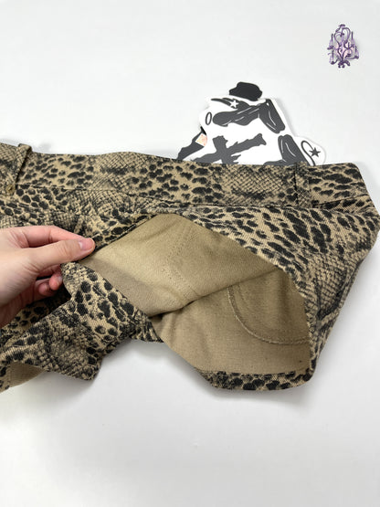 lace up animal print shorts, chinese label andivogels