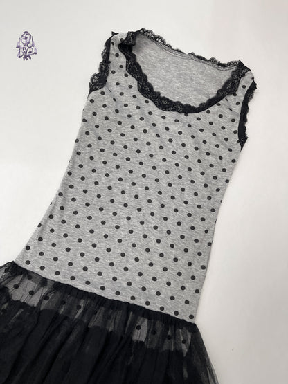 Polka dots layered tulle dress