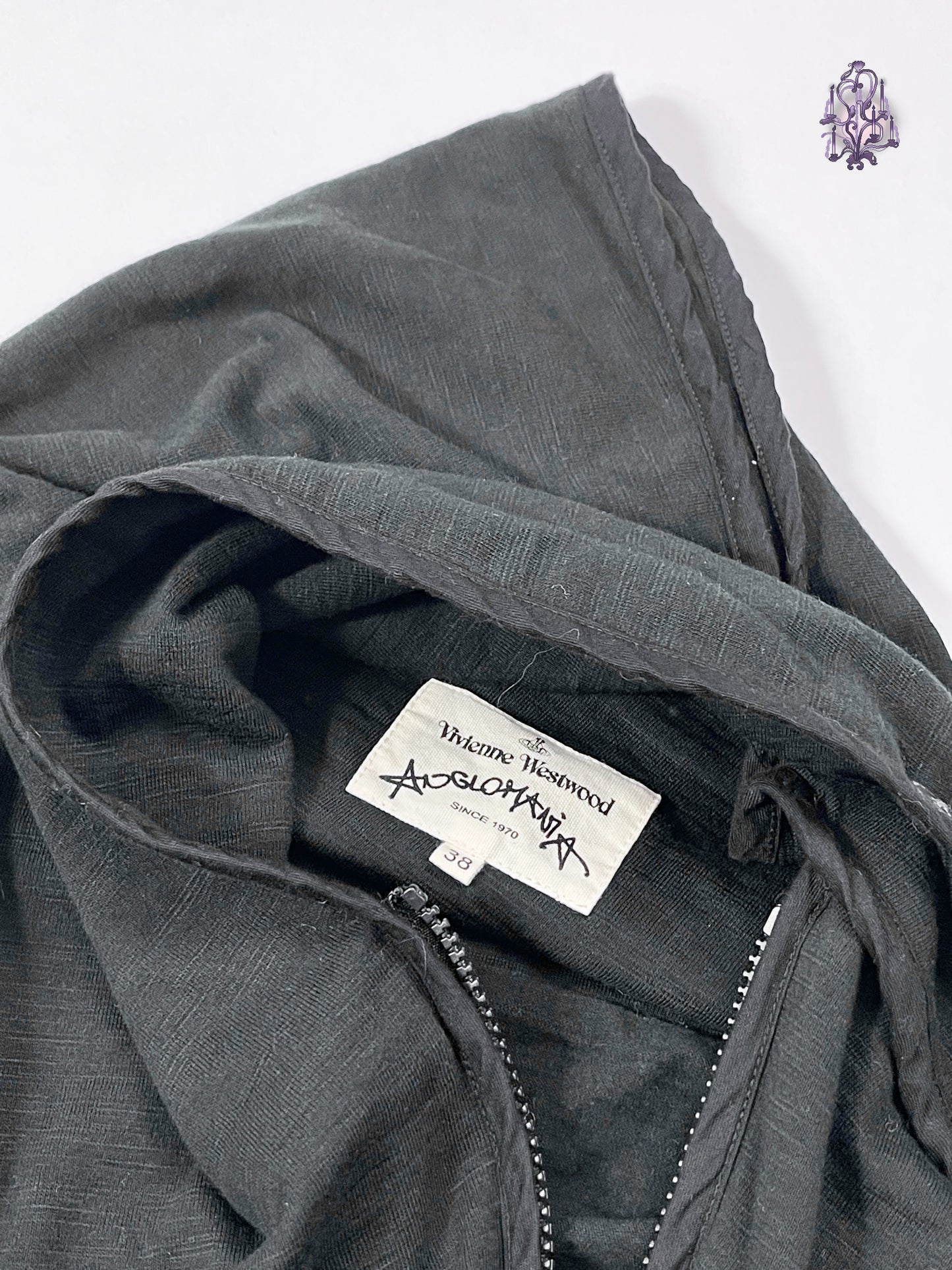 asymmetric collar zip up jakcet, japanese label vivienne westwood