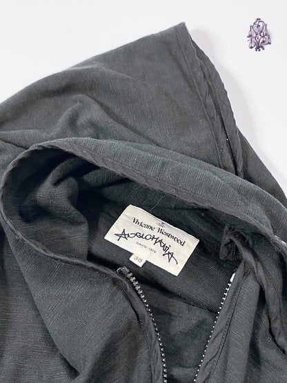 asymmetric collar zip up jakcet, japanese label vivienne westwood