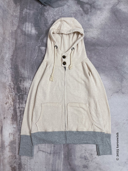 japanese label thin knit zip up hoodie