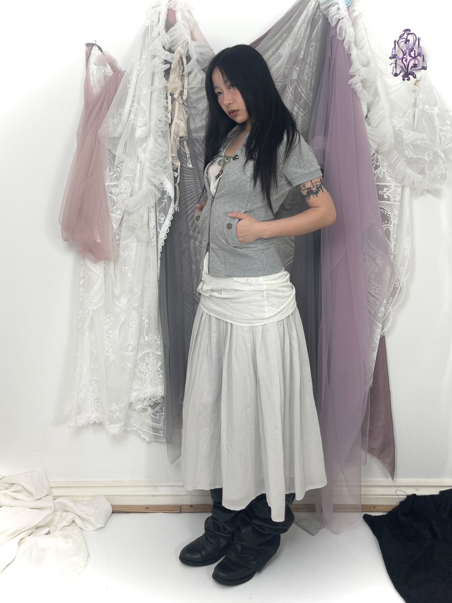 moonveil maxi skirt, japanese label senso unico io comme io