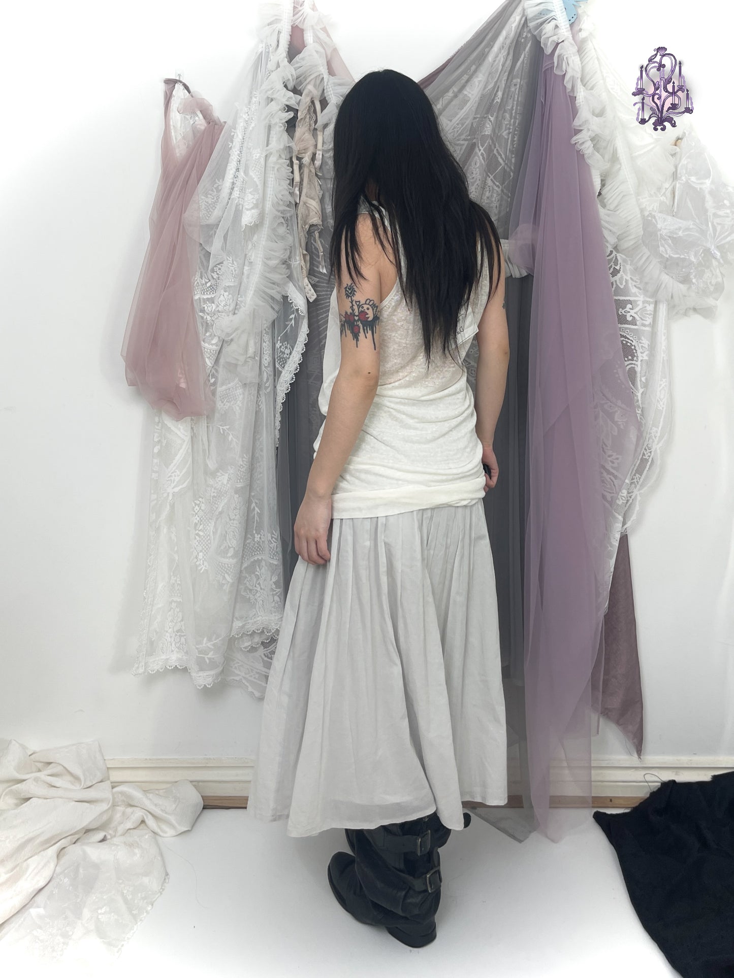 moonveil maxi skirt, japanese label senso unico io comme io