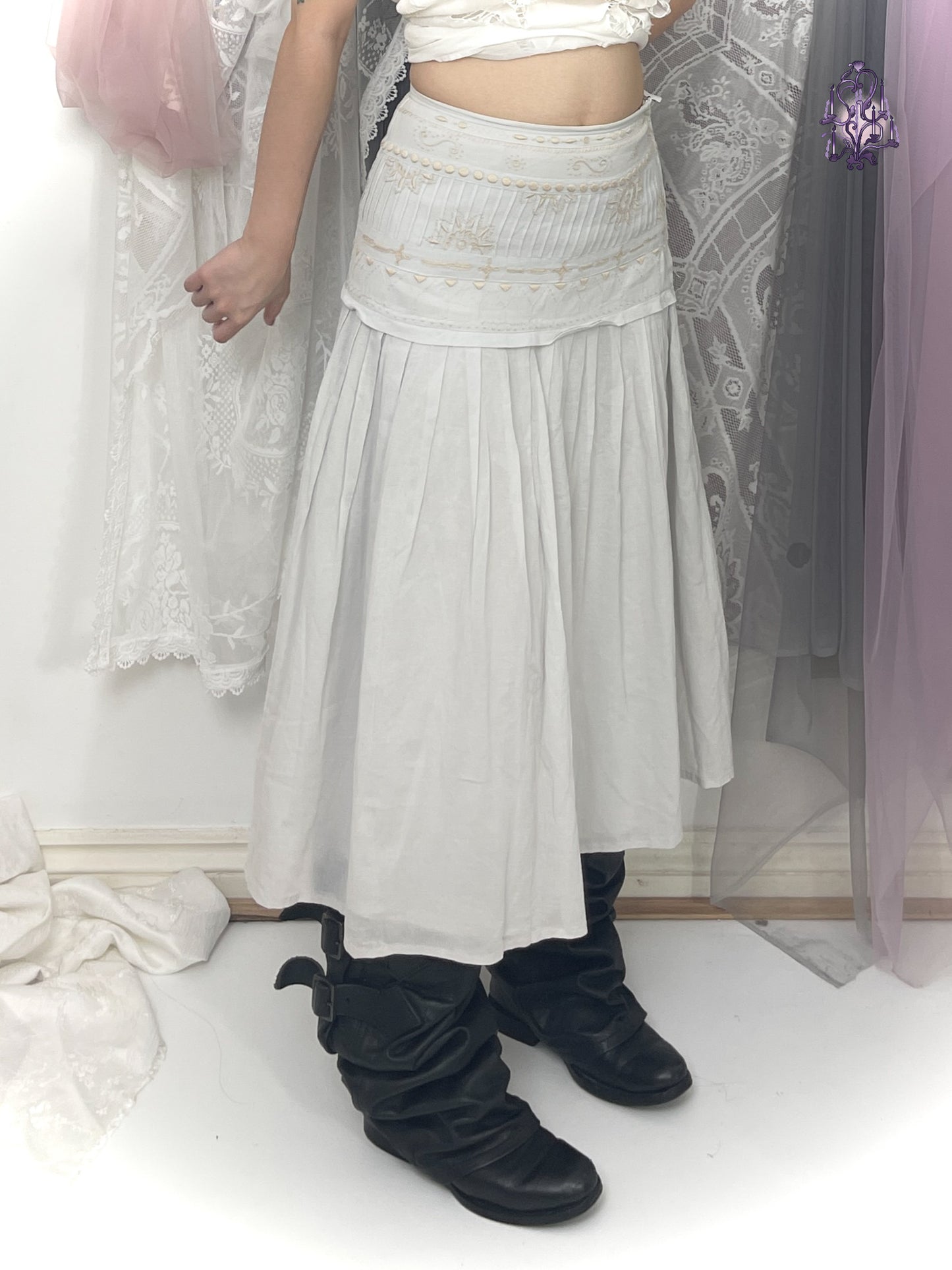 moonveil maxi skirt, japanese label senso unico io comme io