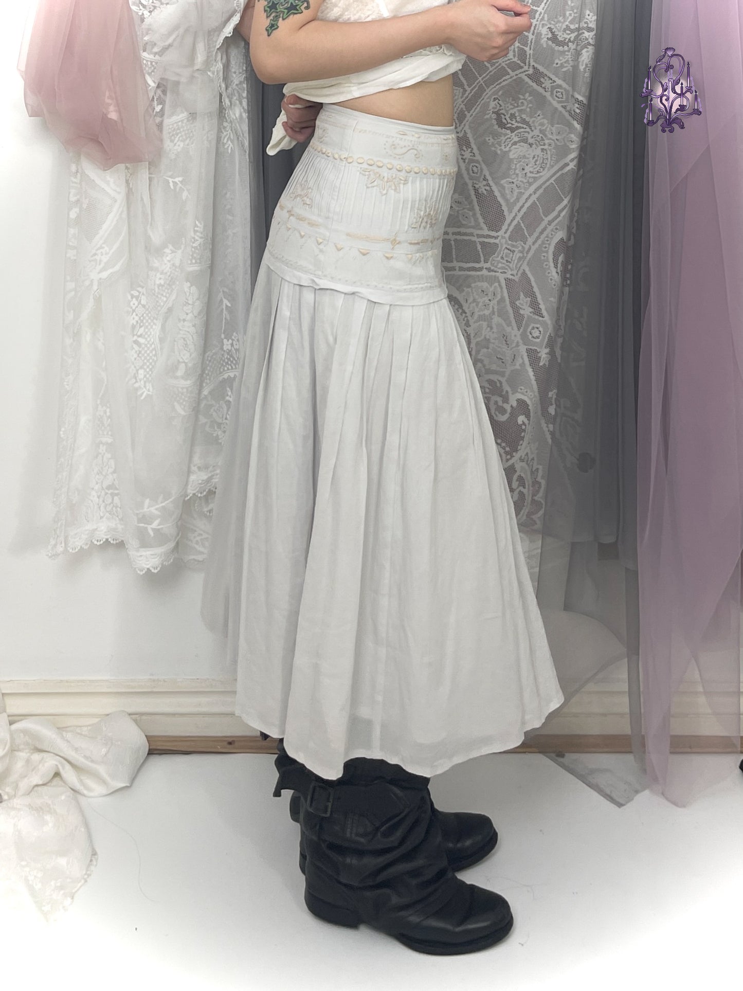 moonveil maxi skirt, japanese label senso unico io comme io